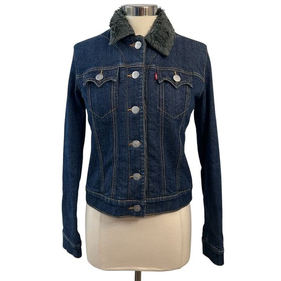 LEVI'S Lined Trucker Denim Jacket Medium - Picture 1 of 16